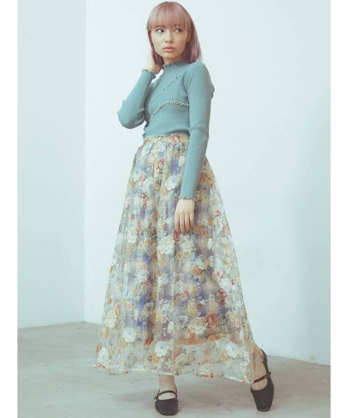 merry jenny(メリージェニー)の「ランダムメロウリブニット(ニット/セーター・レディース・アイボリー/グレー/ブラック/ターコイズブルー・FREE)」の15枚目の写真