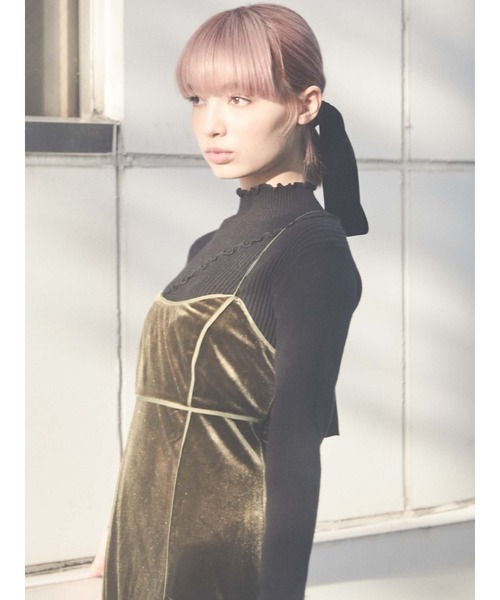 merry jenny(メリージェニー)の「ランダムメロウリブニット(ニット/セーター・レディース・アイボリー/グレー/ブラック/ターコイズブルー・FREE)」の1枚目の写真