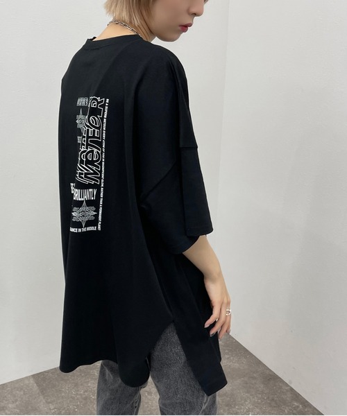 apres jour mignon(アプレジュールミニョン)の「アソートBIGスリットT2【ZOZOTOWN限定アイテム】(Tシャツ/カットソー・レディース・オフホワイト/ナチュラル/ブラック系その他2/その他/ダークブルー/ブラック/ブラック系その他/ホワイト系その他3/ホワイト系その他/ホワイト系その他2・フリー/X-LARGE)」の8枚目の写真