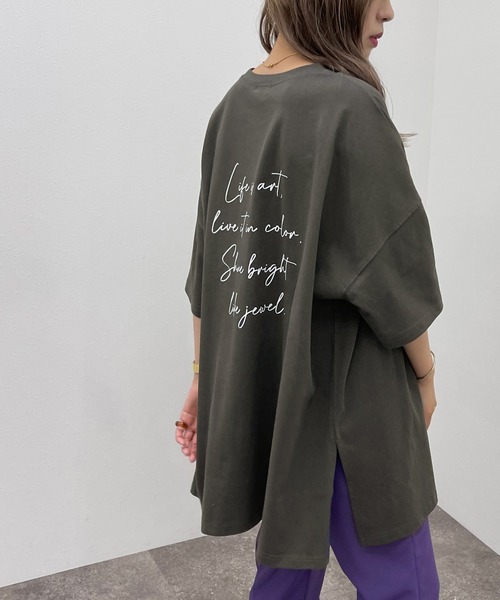 apres jour mignon(アプレジュールミニョン)の「アソートBIGスリットT2【ZOZOTOWN限定アイテム】(Tシャツ/カットソー・レディース・オフホワイト/ナチュラル/ブラック系その他2/その他/ダークブルー/ブラック/ブラック系その他/ホワイト系その他3/ホワイト系その他/ホワイト系その他2・フリー/X-LARGE)」の10枚目の写真
