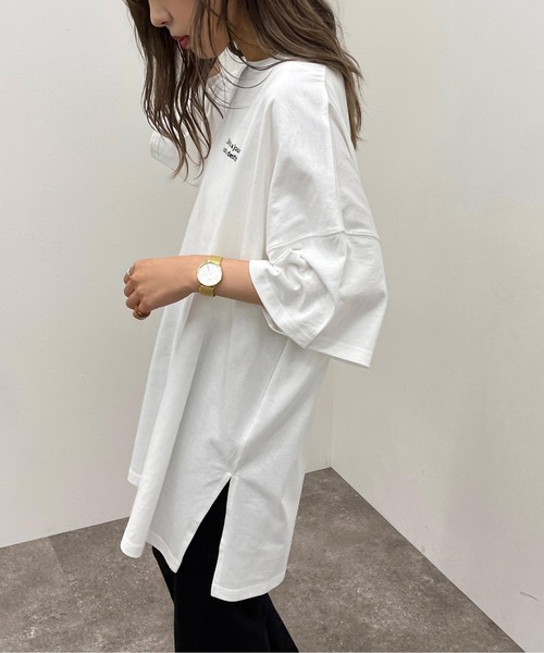 apres jour mignon(アプレジュールミニョン)の「アソートBIGスリットT2【ZOZOTOWN限定アイテム】(Tシャツ/カットソー・レディース・オフホワイト/ナチュラル/ブラック系その他2/その他/ダークブルー/ブラック/ブラック系その他/ホワイト系その他3/ホワイト系その他/ホワイト系その他2・フリー/X-LARGE)」の18枚目の写真