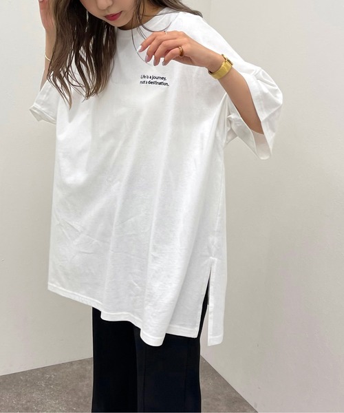 apres jour mignon(アプレジュールミニョン)の「アソートBIGスリットT2【ZOZOTOWN限定アイテム】(Tシャツ/カットソー・レディース・オフホワイト/ナチュラル/ブラック系その他2/その他/ダークブルー/ブラック/ブラック系その他/ホワイト系その他3/ホワイト系その他/ホワイト系その他2・フリー/X-LARGE)」の17枚目の写真