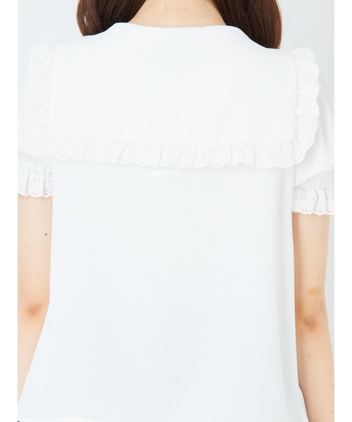 Ank Rouge（アンクルージュ）の「ダブルボタンセーラーブラウス（シャツ/ブラウス・レディース・ブラック/オフホワイト/ベビーピンク・M）」の10枚目の写真