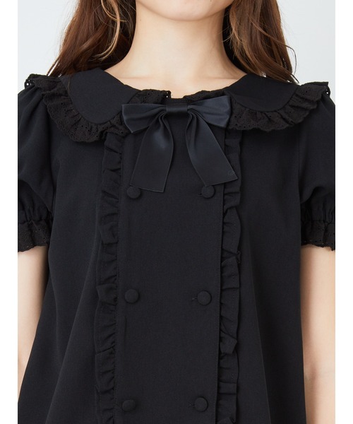 Ank Rouge（アンクルージュ）の「ダブルボタンセーラーブラウス（シャツ/ブラウス・レディース・ブラック/オフホワイト/ベビーピンク・M）」の15枚目の写真