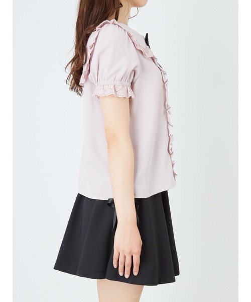 Ank Rouge（アンクルージュ）の「ダブルボタンセーラーブラウス（シャツ/ブラウス・レディース・ブラック/オフホワイト/ベビーピンク・M）」の14枚目の写真