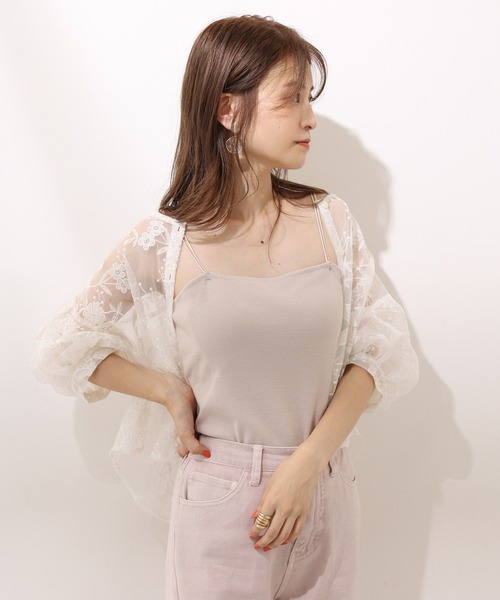one after another NICE CLAUP（ワンアフターアナザーナイスクラップ）の「カップ付きキャミソールインナー（キャミソール・レディース・チャコールグレー/オレンジ/ホワイト/ベージュ・FREE）」の18枚目の写真