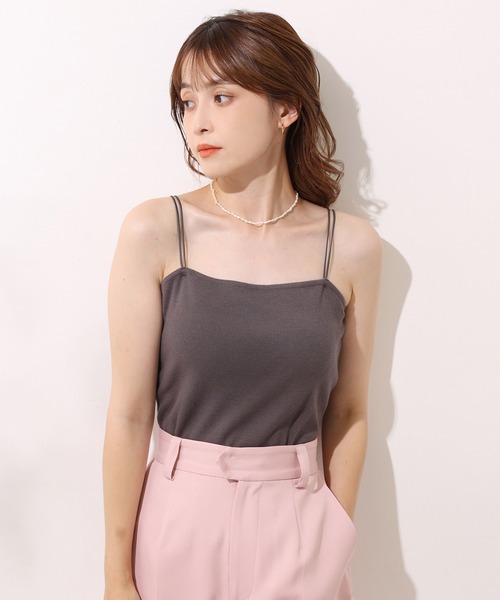 one after another NICE CLAUP（ワンアフターアナザーナイスクラップ）の「カップ付きキャミソールインナー（キャミソール・レディース・チャコールグレー/オレンジ/ホワイト/ベージュ・FREE）」の13枚目の写真
