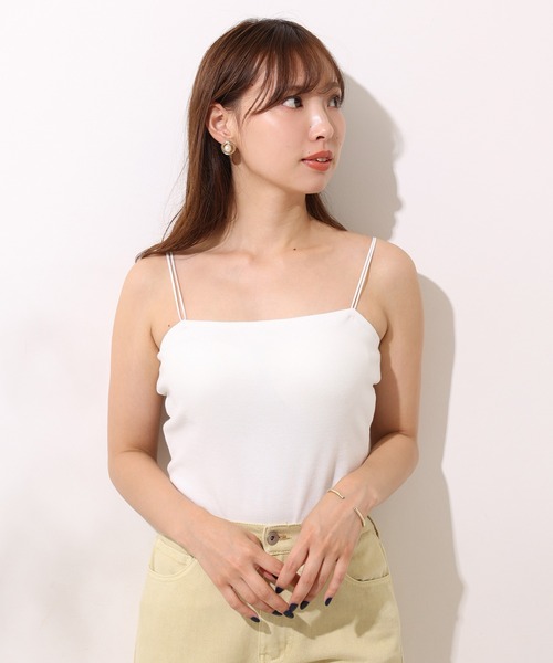 one after another NICE CLAUP（ワンアフターアナザーナイスクラップ）の「カップ付きキャミソールインナー（キャミソール・レディース・チャコールグレー/オレンジ/ホワイト/ベージュ・FREE）」の10枚目の写真