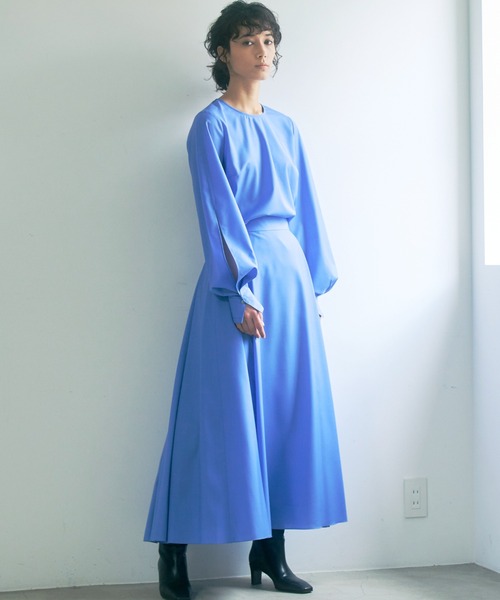 ANAYI（アナイ）の「【美人百花 9月号掲載】ウールポプリン スカート（スカート・レディース・ライトグレー/ライトブルー・36/38/34）」の16枚目の写真