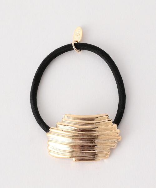 green label relaxing（グリーンレーベルリラクシング）の「メタルプレート ポニー ヘアゴム（ヘアゴム・レディース・シルバー/ゴールド・FREE）」の2枚目の写真