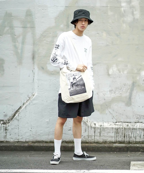 THRASHER(スラッシャー)の「PHOTO TOTE SHOULDER M BAG/スラッシャーコットントートバッグ(トートバッグ・メンズ・ホワイト×ブルー/ホワイト×ブラック・FREE)」の11枚目の写真