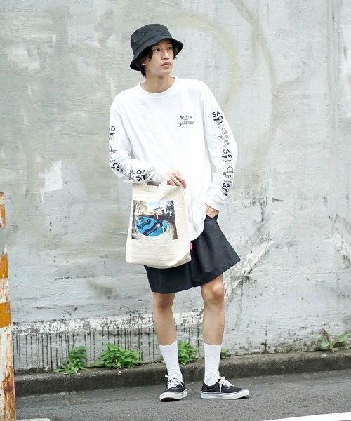 THRASHER(スラッシャー)の「PHOTO TOTE SHOULDER M BAG/スラッシャーコットントートバッグ(トートバッグ・メンズ・ホワイト×ブルー/ホワイト×ブラック・FREE)」の20枚目の写真
