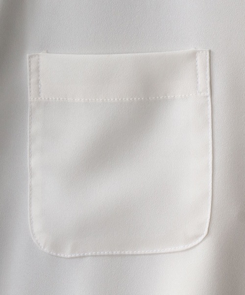 SITRY(シトリー)の「Drape Band Collar Shirt/ドレープ バンドカラー シャツ(シャツ/ブラウス・メンズ・ホワイト/チャコールグレー/ブラック/ターコイズブルー/モカ・LL/M/L)」の6枚目の写真