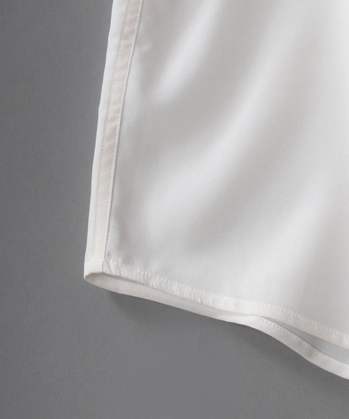 SITRY(シトリー)の「Drape Band Collar Shirt/ドレープ バンドカラー シャツ(シャツ/ブラウス・メンズ・ホワイト/チャコールグレー/ブラック/ターコイズブルー/モカ・LL/M/L)」の9枚目の写真
