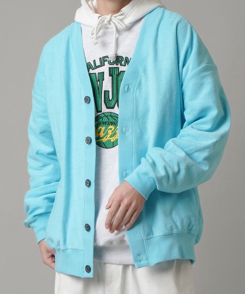 SPINNS（スピンズ）の「【ゆったりシルエット】インサイドアウト カーディガン（カーディガン/ボレロ・メンズ・ダークブルー/アッシュグレー/スミクロ/ブラック/マスタード/サックスブルー/ライトグリーン・ONESIZE）」の5枚目の写真