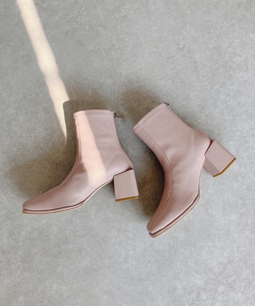 AS KNOW AS plus（アズノゥアズプラス）の「スクエアストレッチブーツ（ブーツ・レディース・アイボリー/ブラック/グリーン/ブルー/ピンク・M/L）」の5枚目の写真