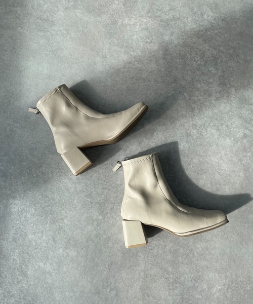 AS KNOW AS plus（アズノゥアズプラス）の「スクエアストレッチブーツ（ブーツ・レディース・アイボリー/ブラック/グリーン/ブルー/ピンク・M/L）」の12枚目の写真