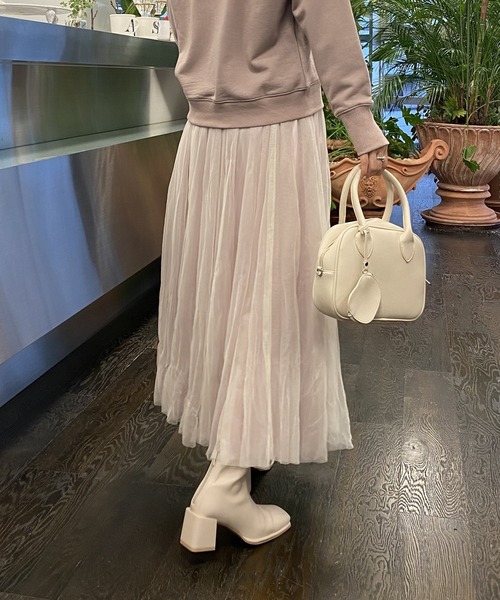 AS KNOW AS plus（アズノゥアズプラス）の「スクエアストレッチブーツ（ブーツ・レディース・アイボリー/ブラック/グリーン/ブルー/ピンク・M/L）」の15枚目の写真