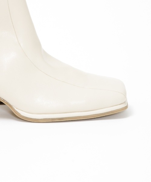 AS KNOW AS plus（アズノゥアズプラス）の「スクエアストレッチブーツ（ブーツ・レディース・アイボリー/ブラック/グリーン/ブルー/ピンク・M/L）」の7枚目の写真