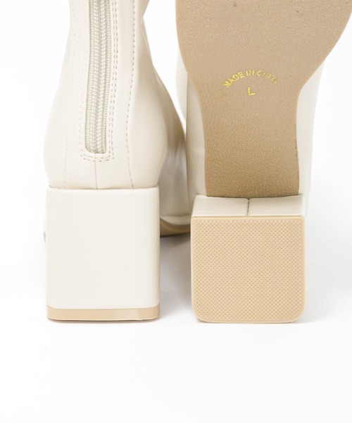 AS KNOW AS plus（アズノゥアズプラス）の「スクエアストレッチブーツ（ブーツ・レディース・アイボリー/ブラック/グリーン/ブルー/ピンク・M/L）」の10枚目の写真