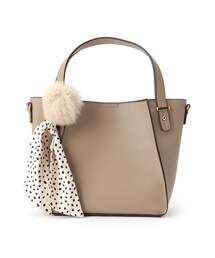 DRESKIP | ラビポン/スカーフ付き一枚皮風トート(トートバッグ)