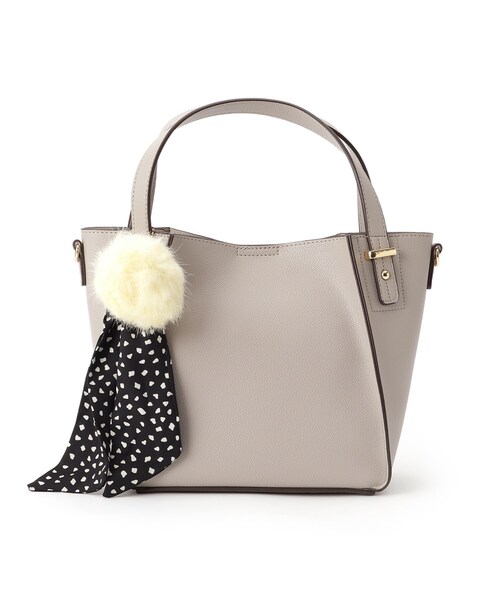 DRESKIP(ドレスキップ)の「◆ラビポン/スカーフ付き一枚皮風トート(トートバッグ・レディース・ベージュ/ワインレッド/ブラック/グレー・00)」の3枚目の写真