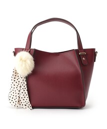 DRESKIP | ラビポン/スカーフ付き一枚皮風トート(トートバッグ)