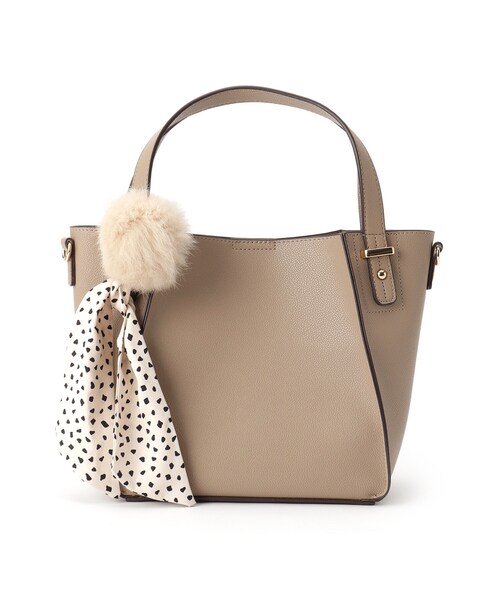 DRESKIP(ドレスキップ)の「◆ラビポン/スカーフ付き一枚皮風トート(トートバッグ・レディース・ベージュ/ワインレッド/ブラック/グレー・00)」の5枚目の写真