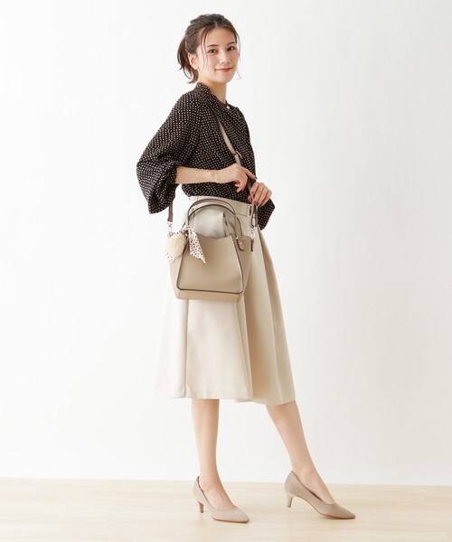 DRESKIP(ドレスキップ)の「◆ラビポン/スカーフ付き一枚皮風トート(トートバッグ・レディース・ベージュ/ワインレッド/ブラック/グレー・00)」の14枚目の写真