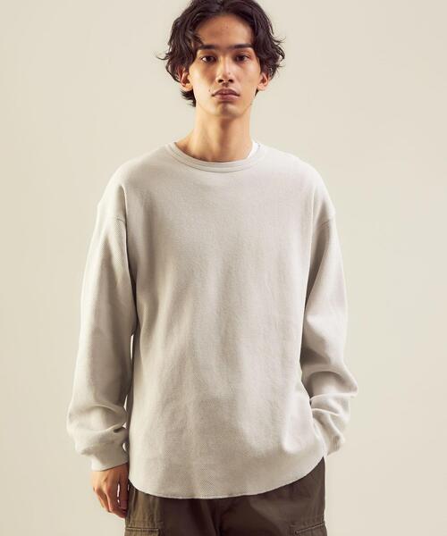 green label relaxing（グリーンレーベルリラクシング）の「＜GLR/ lab＞ウォッシュド ハニカム クルーネック 長袖 サーマル（Tシャツ/カットソー・メンズ・ダークグリーン/ナチュラル/ダークブラウン/オレンジ系その他・L/S/XL/M）」の3枚目の写真