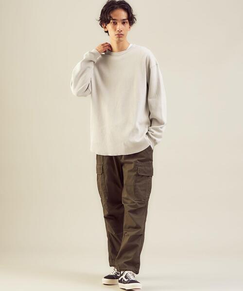 green label relaxing（グリーンレーベルリラクシング）の「＜GLR/ lab＞ウォッシュド ハニカム クルーネック 長袖 サーマル（Tシャツ/カットソー・メンズ・ダークグリーン/ナチュラル/ダークブラウン/オレンジ系その他・L/S/XL/M）」の5枚目の写真