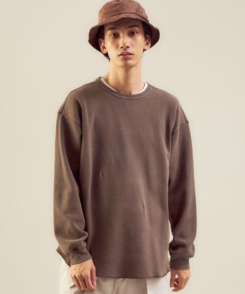 green label relaxing（グリーンレーベルリラクシング）の「＜GLR/ lab＞ウォッシュド ハニカム クルーネック 長袖 サーマル（Tシャツ/カットソー・メンズ・ダークグリーン/ナチュラル/ダークブラウン/オレンジ系その他・L/S/XL/M）」の11枚目の写真