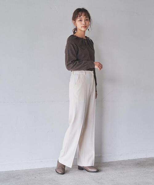 coen（コーエン）の「ウールライクセミフレアパンツ（スラックス・レディース・ブラック/パープル/モカ/ナチュラル・SMALL/MEDIUM/LARGE）」の7枚目の写真