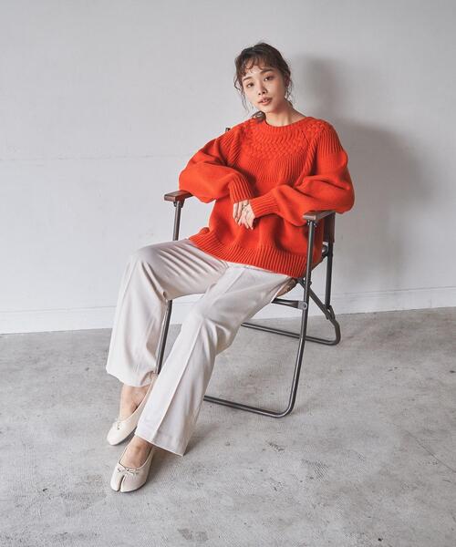 coen（コーエン）の「ウールライクセミフレアパンツ（スラックス・レディース・ブラック/パープル/モカ/ナチュラル・SMALL/MEDIUM/LARGE）」の12枚目の写真