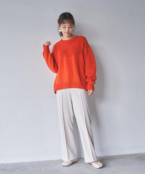 coen（コーエン）の「ウールライクセミフレアパンツ（スラックス・レディース・ブラック/パープル/モカ/ナチュラル・SMALL/MEDIUM/LARGE）」の15枚目の写真