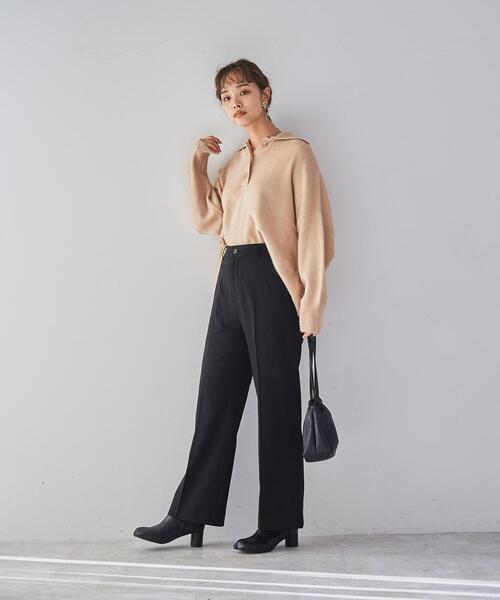 coen（コーエン）の「ウールライクセミフレアパンツ（スラックス・レディース・ブラック/パープル/モカ/ナチュラル・SMALL/MEDIUM/LARGE）」の22枚目の写真