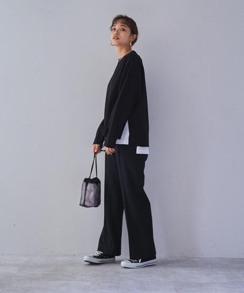 coen（コーエン）の「ウールライクセミフレアパンツ（スラックス・レディース・ブラック/パープル/モカ/ナチュラル・SMALL/MEDIUM/LARGE）」の13枚目の写真