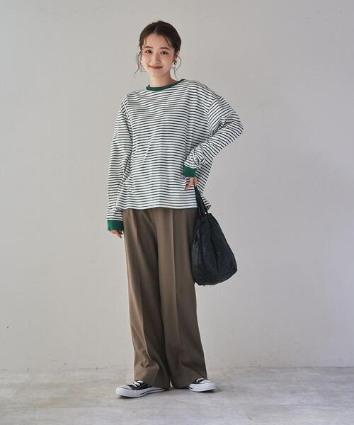 coen（コーエン）の「ウールライクセミフレアパンツ（スラックス・レディース・ブラック/パープル/モカ/ナチュラル・SMALL/MEDIUM/LARGE）」の6枚目の写真