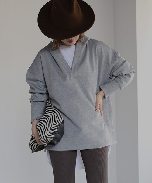 Bonjour Sagan（ボンジュールサガン）の「ライトダンボールスキッパーパーカー（パーカー・レディース・グレー・FREE）」の5枚目の写真