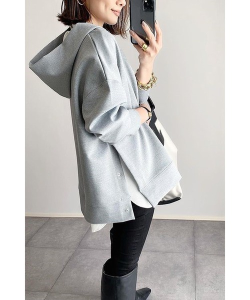 Bonjour Sagan（ボンジュールサガン）の「ライトダンボールスキッパーパーカー（パーカー・レディース・グレー・FREE）」の11枚目の写真