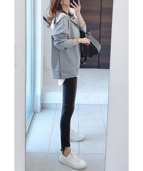 Bonjour Sagan（ボンジュールサガン）の「ライトダンボールスキッパーパーカー（パーカー・レディース・グレー・FREE）」の7枚目の写真