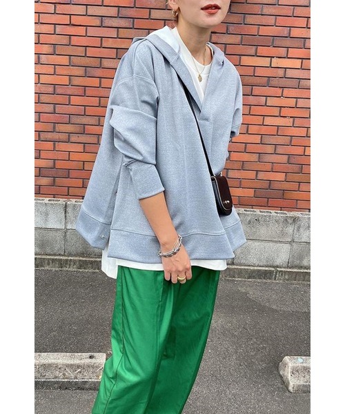 Bonjour Sagan（ボンジュールサガン）の「ライトダンボールスキッパーパーカー（パーカー・レディース・グレー・FREE）」の14枚目の写真