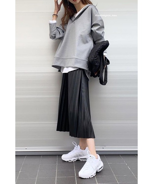 Bonjour Sagan（ボンジュールサガン）の「ライトダンボールスキッパーパーカー（パーカー・レディース・グレー・FREE）」の9枚目の写真