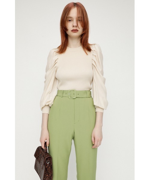 SLY（スライ）の「DOCKING PUFF TOPS ドッキングパフスリーブ トップス（ニット/セーター・レディース・ブラック/ライトグリーン/アイボリー/キャメル・FREE）」の5枚目の写真