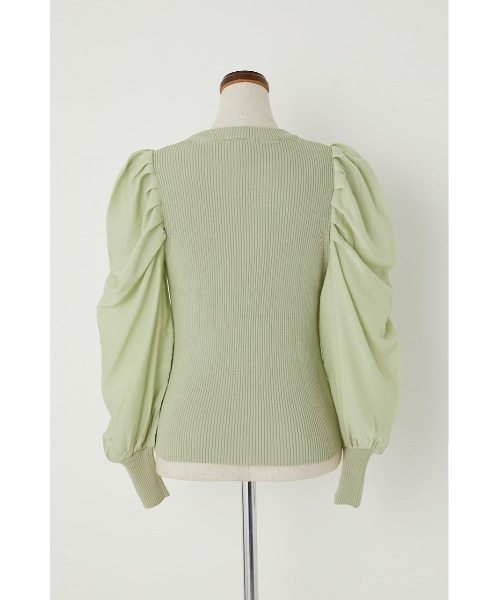 SLY（スライ）の「DOCKING PUFF TOPS ドッキングパフスリーブ トップス（ニット/セーター・レディース・ブラック/ライトグリーン/アイボリー/キャメル・FREE）」の15枚目の写真