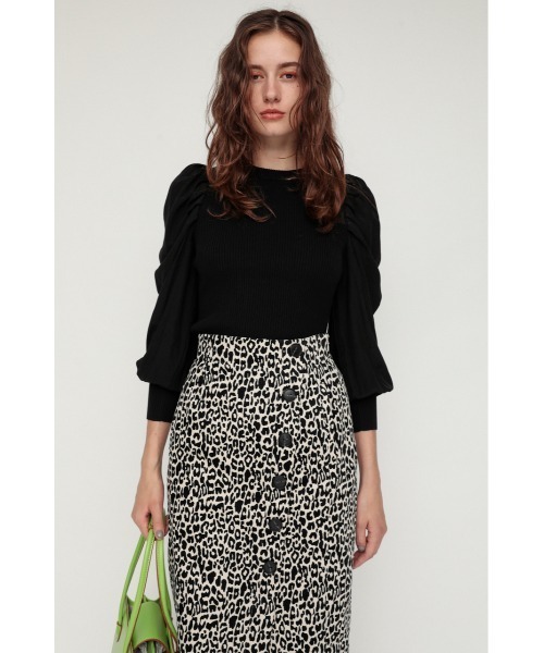 SLY（スライ）の「DOCKING PUFF TOPS ドッキングパフスリーブ トップス（ニット/セーター・レディース・ブラック/ライトグリーン/アイボリー/キャメル・FREE）」の10枚目の写真