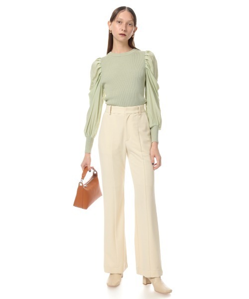 SLY（スライ）の「DOCKING PUFF TOPS ドッキングパフスリーブ トップス（ニット/セーター・レディース・ブラック/ライトグリーン/アイボリー/キャメル・FREE）」の18枚目の写真