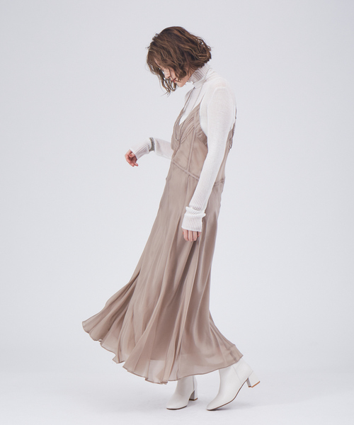 Rouge vif（ルージュヴィフ）の「キュプラキャミワンピース（ワンピース・レディース・ブラック/ベージュ/ブラウン・フリー）」の9枚目の写真