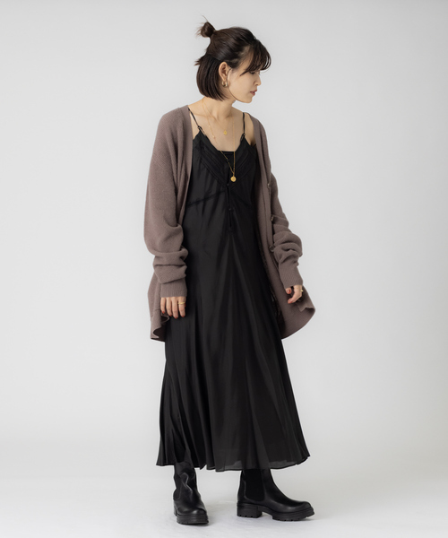 Rouge vif（ルージュヴィフ）の「キュプラキャミワンピース（ワンピース・レディース・ブラック/ベージュ/ブラウン・フリー）」の8枚目の写真