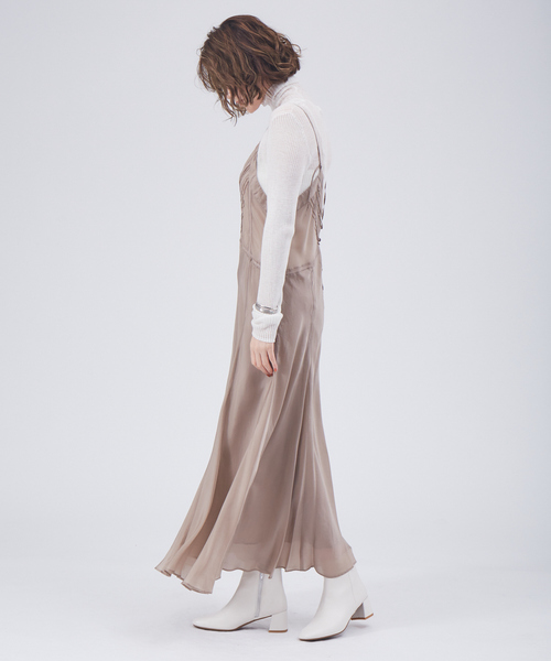 Rouge vif（ルージュヴィフ）の「キュプラキャミワンピース（ワンピース・レディース・ブラック/ベージュ/ブラウン・フリー）」の10枚目の写真